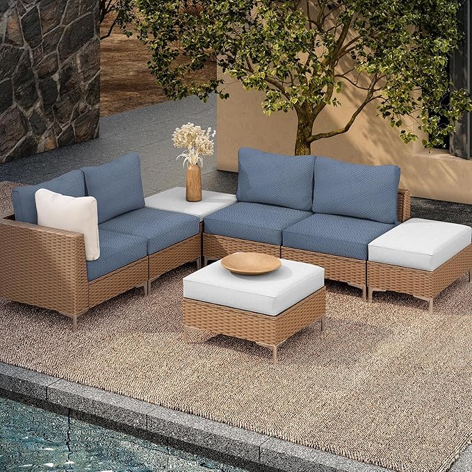 8Pcs Outdoor Cushion Covers, Patio Cushion Covers, Stretch Elastic Slipcovers