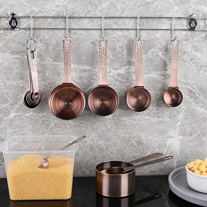Copper Measuring Cups Set, Stainless Steel Measuring Cups, Copper Plated - Image 6