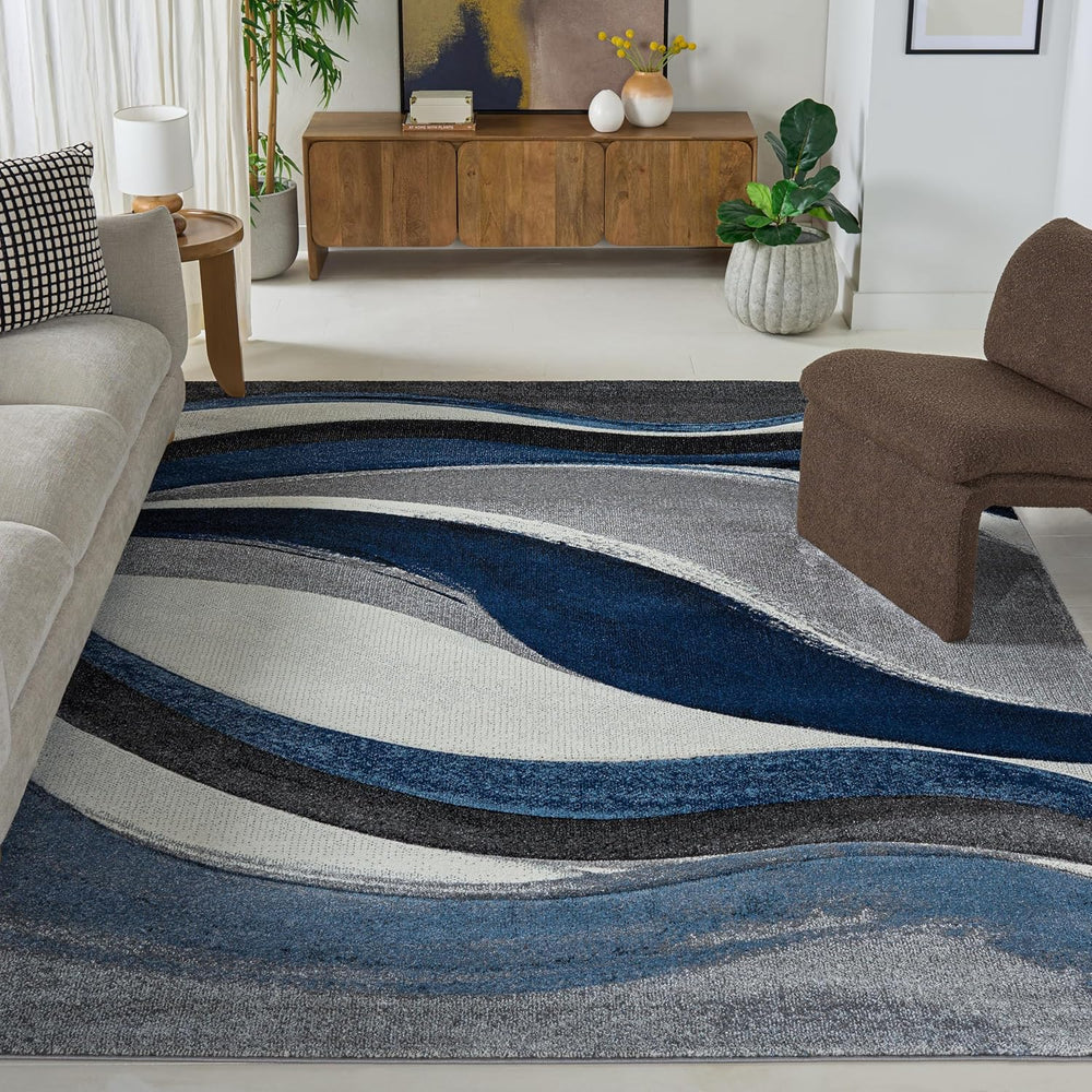 SAFAVIEH Hollywood Collection Area Rug - 9' x 12', Grey & Blue, M...