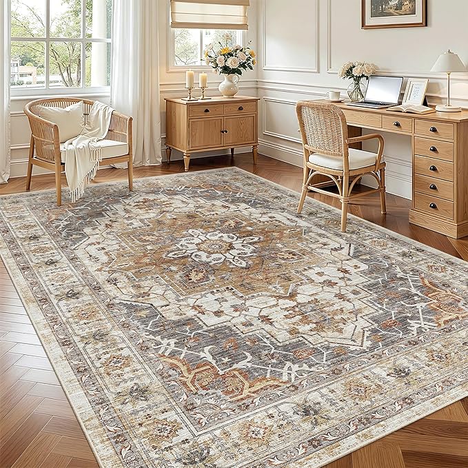 Madane 6x9 Area Rugs for Living Room, Stain Resistant Washable Rugs, Non-Slip - Image 4