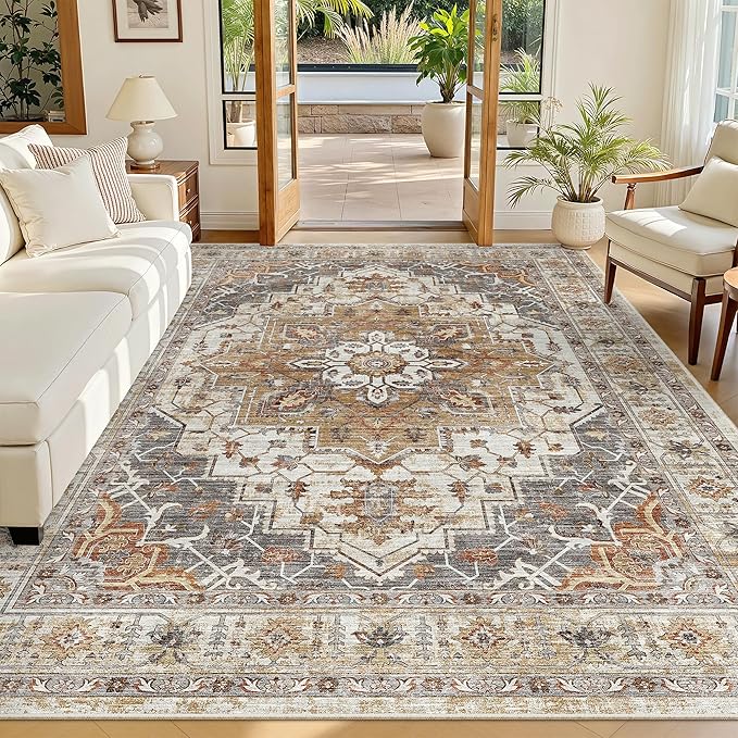 Madane 5x7 Area Rugs for Living Room, Stain Resistant Washable Rugs, Non-Slip by Madane