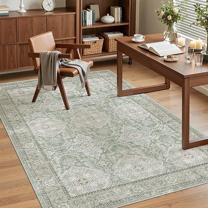 4x6 Area Rugs for Living Room, Vintage Washable Rugs for Dining Room, Home - Image 2