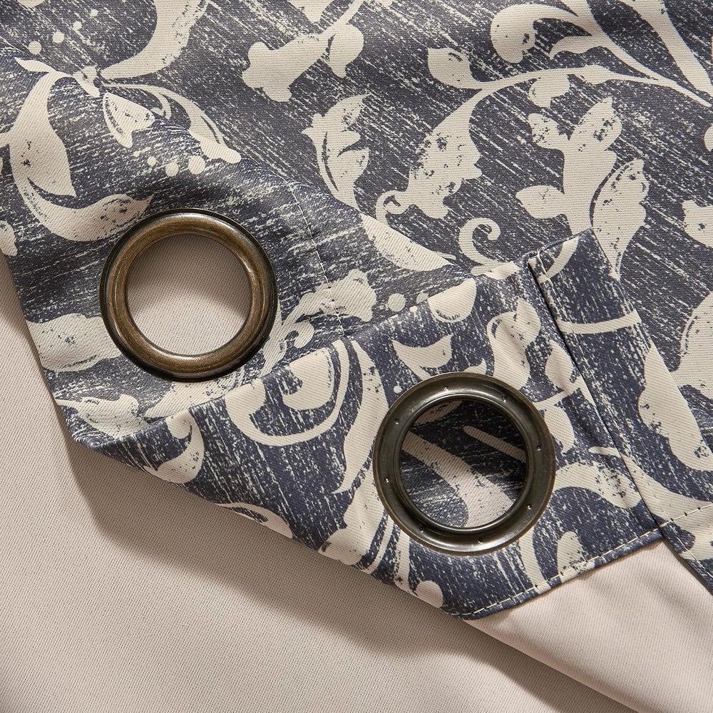 jinchan Blue Floral Curtians 84 Inch Room Darkening Grommet 2 Panels