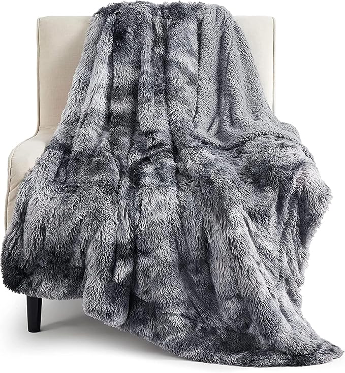 Bedsure GentleSoft Fluffy Fuzzy Faux Fur Throw Blanket by BEDSURE