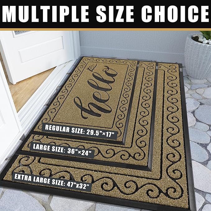 Yimobra Welcome Mats for Front Door 29.5x17, Heavy Duty Waterproof Outdoor Door - Image 5