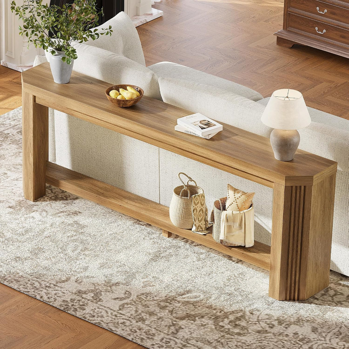 70" console table for entryway, narrow long sofa, main product view