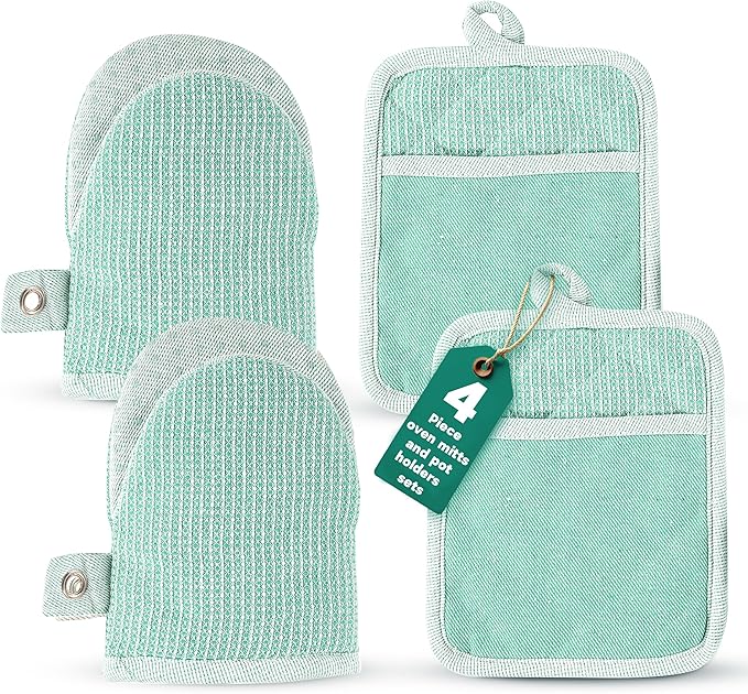 Casa Platino Heat Resistant Oven Mitts & Pot Holders, 4-Piece – Oven Mitt by CasaPlatino