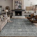 8x10 Washable Area Rug for Living Room Bedroom Vintage Black Grey Non Slip by WondRg
