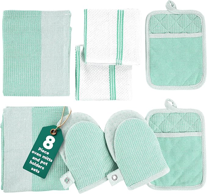 Casa Platino Potholders & Oven Mitts Heat Resistant, 8-Piece Mini Oven Mitt by CasaPlatino