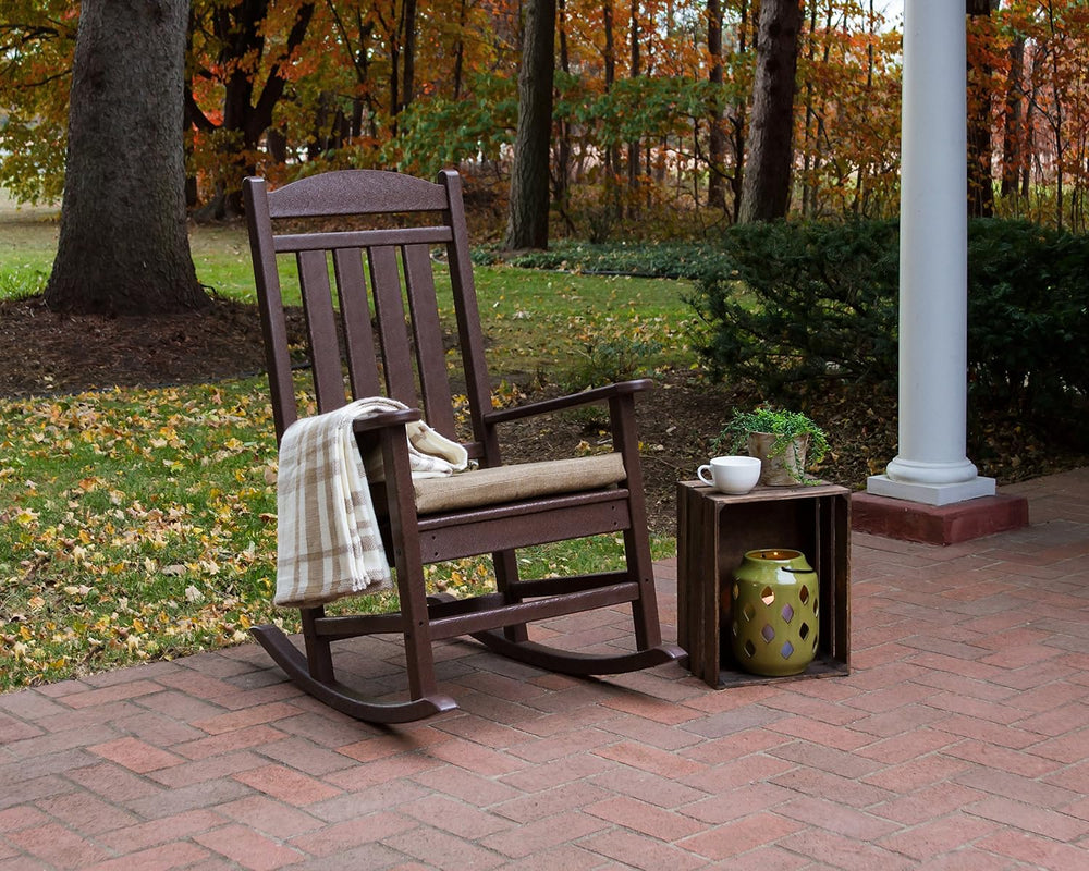 POLYWOOD R100MA Presidential Outdoor Rocking Chair, Mahogany & ECT18MA Lo...