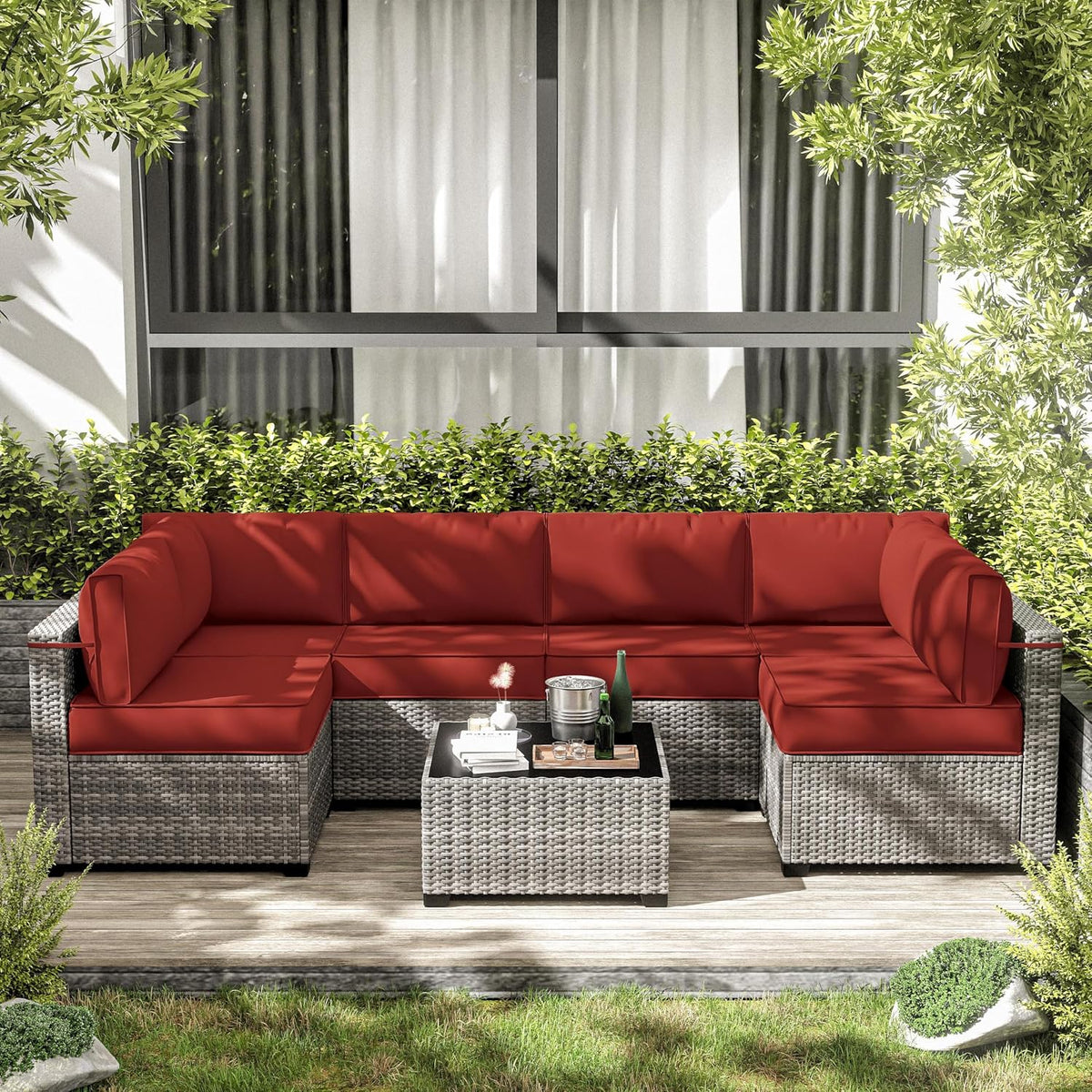 14-Piece Outdoor Cushions for Patio Furniture,Water-Resistant Sofa Cushion