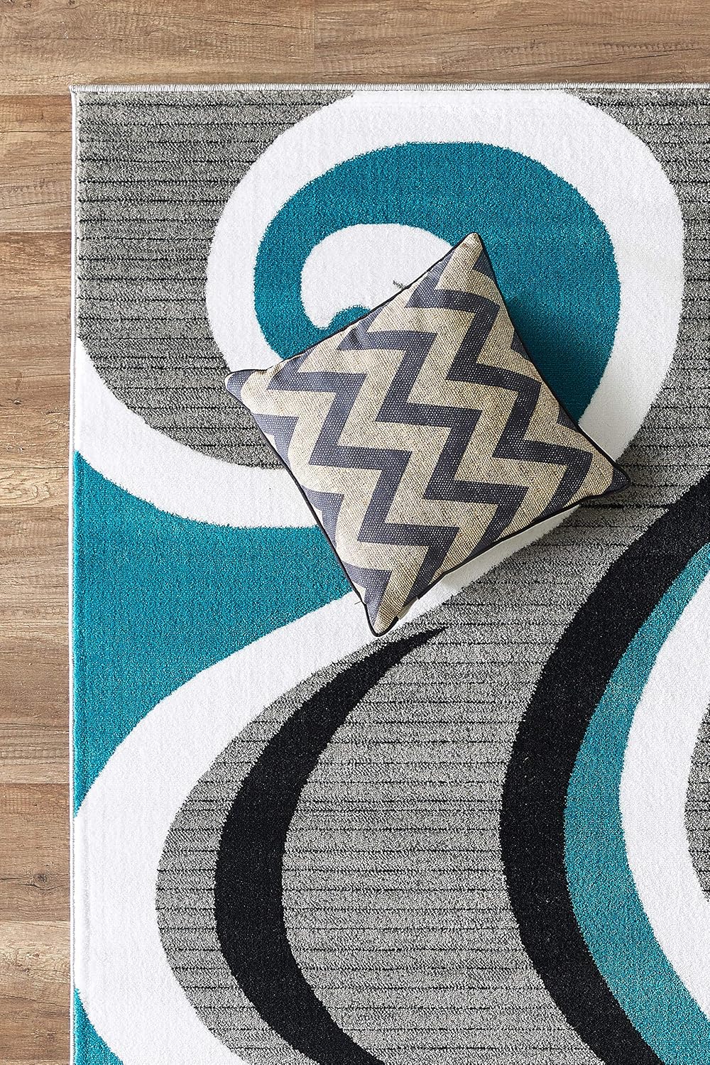 GLORY RUGS Modern Area Rug Swirls Carpet Bedroom Living Room Contemporary Din...