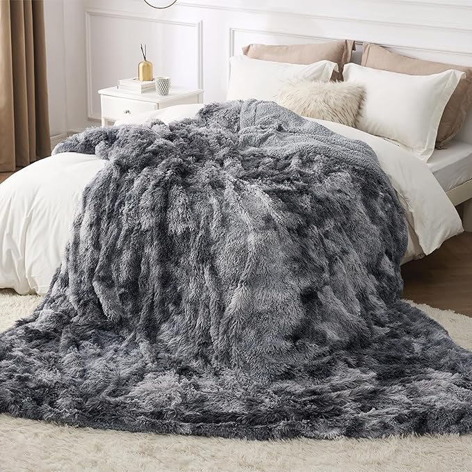 Bedsure GentleSoft Fluffy Sherpa Fleece Faux Fur Blankets Queen Size - Image 6