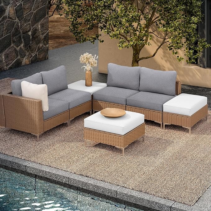 8Pcs Outdoor Cushion Covers, Patio Cushion Covers, Stretch Elastic Slipcovers