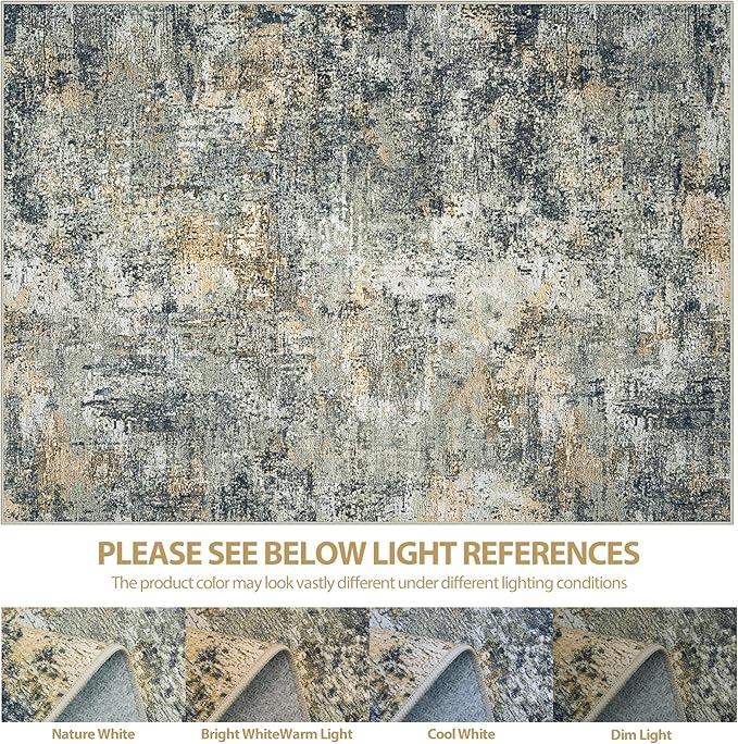 8x10 Area Rugs for Living Room Rug Washable: Abstract Large Rug for Dining Room - Image 8