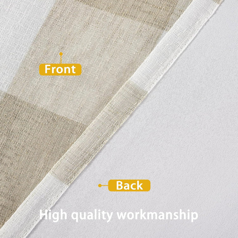 DriftAway Buffalo Plaid Blackout Curtains 2 Panels W52 x L84, Taupe