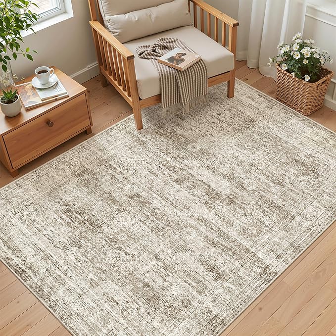 Area Rugs 4x6 for Living Room, Vintage Washable Rugs for Dining Room, Non-Slip - Image 2