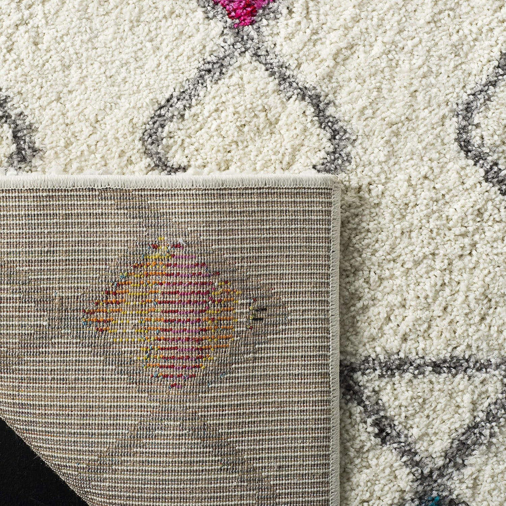 SAFAVIEH Fiesta Shag Collection Area Rug - 9' x 12', Cream & Mult...