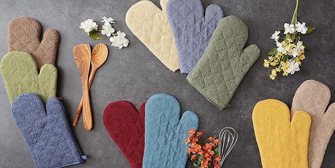 DII Basic Terry Collection 100% Cotton Quilted, Oven Mitt, Honey Gold, 2 Piece - Image 6