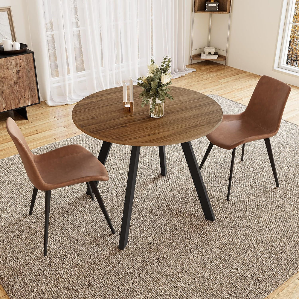 Zerifevni 34.6'' Dining Table and Chairs for 2, Mid Century Modern Ro...