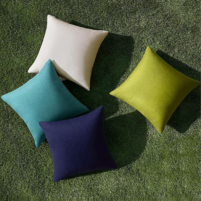 MIULEE Pack of 4 Decorative Outdoor Throw Pillow Covers Linen Waterproof Pillow - Image 4