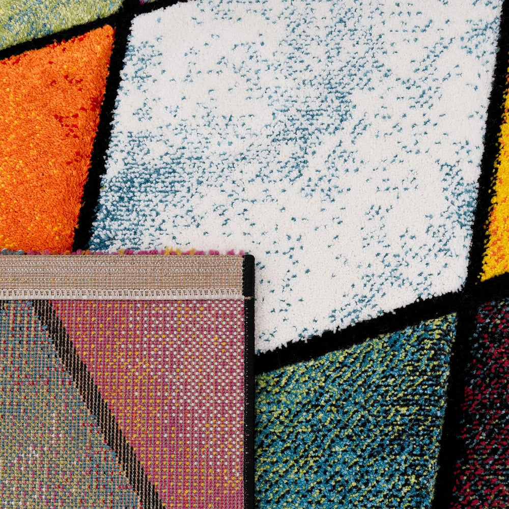 Paco Home Colorful Runner Rug with Geometric Diamonds in Multicolor, Size: 2&...
