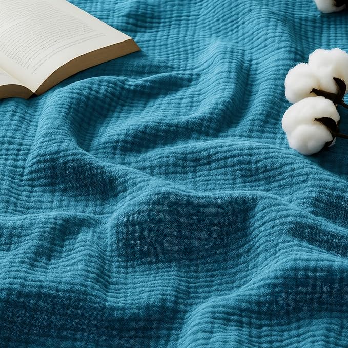 Bedsure 100% Cotton Muslin Blanket King Size by BEDSURE