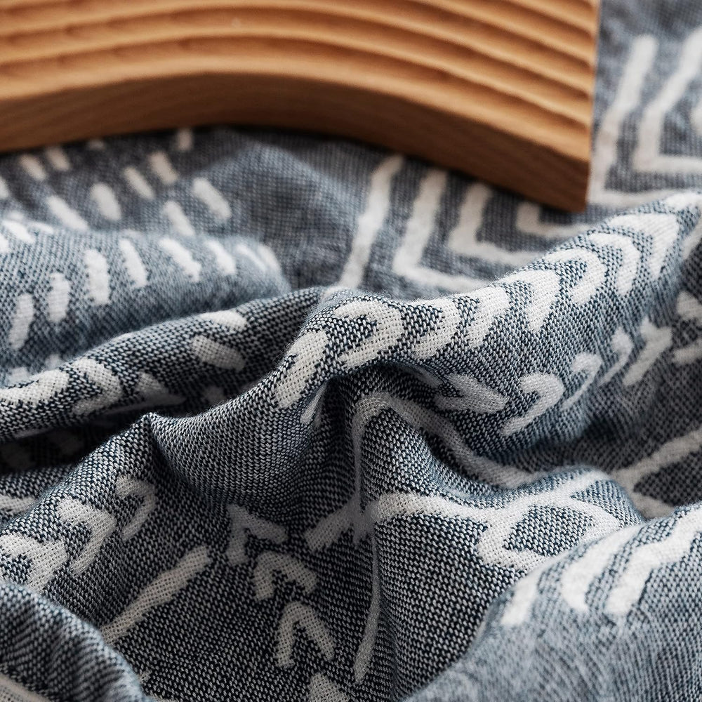 MEJU Indian Boho Muslin Lightweight Summer Blanket for Bed Sofa Couch, 100% C...