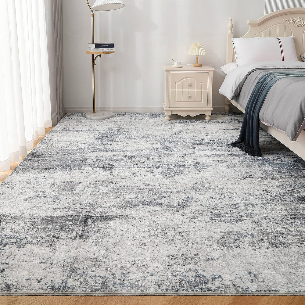 Aelenmu 10x14 Area Rugs for Living Room Washable Dining Room Blue Grey