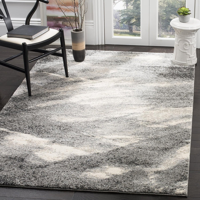 SAFAVIEH Retro Collection Area Rug - 5'3" x 8', Grey & Ivory, Modern Abstract Design, Non-Shedding & Easy Care, Ideal for High Traffic Areas in Living Room, Bedroom (RET2891-8012)
