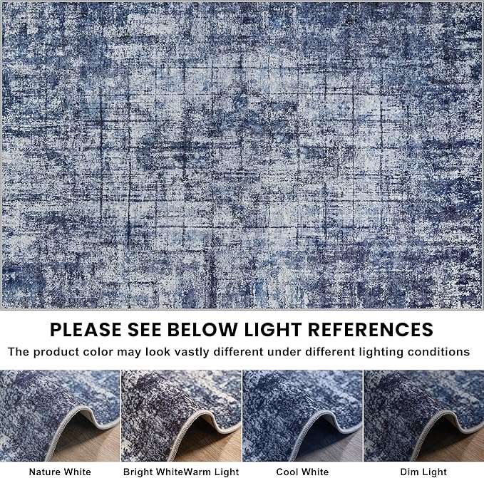6x9 Area Rugs for Living Room Washable Rug: Anti-Skid Abstract Modern Living - Image 9