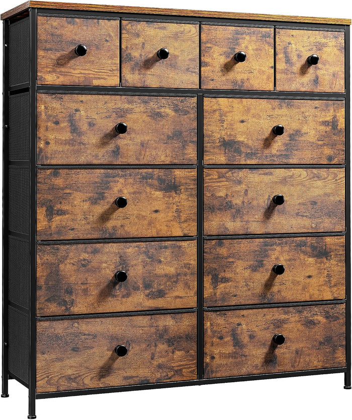 Dresser for Bedroom, Tall Vertical Storage Cabinet,12 Drawers