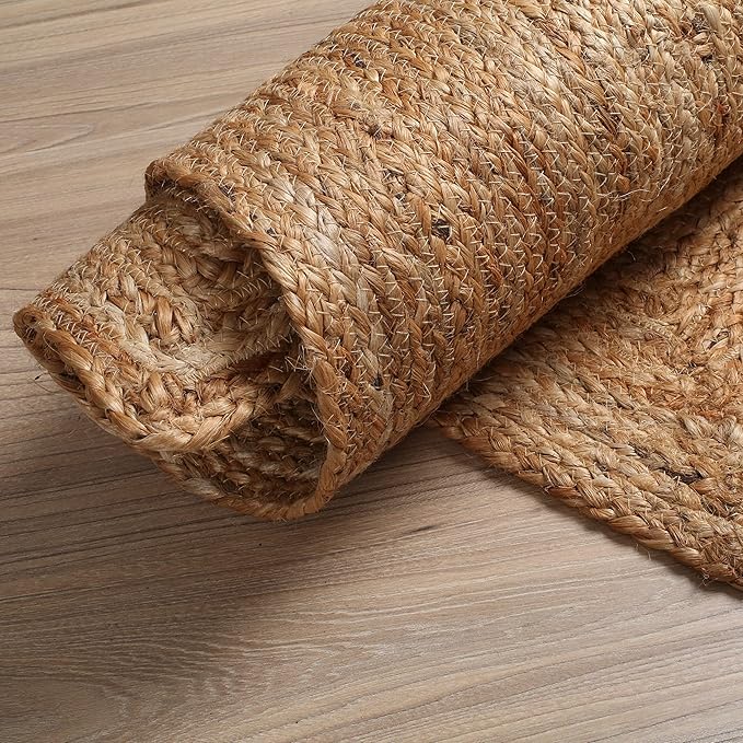 Hausattire Hand Woven Jute Braided Rug, Reversible Boho Entry Area Rugs - Image 7