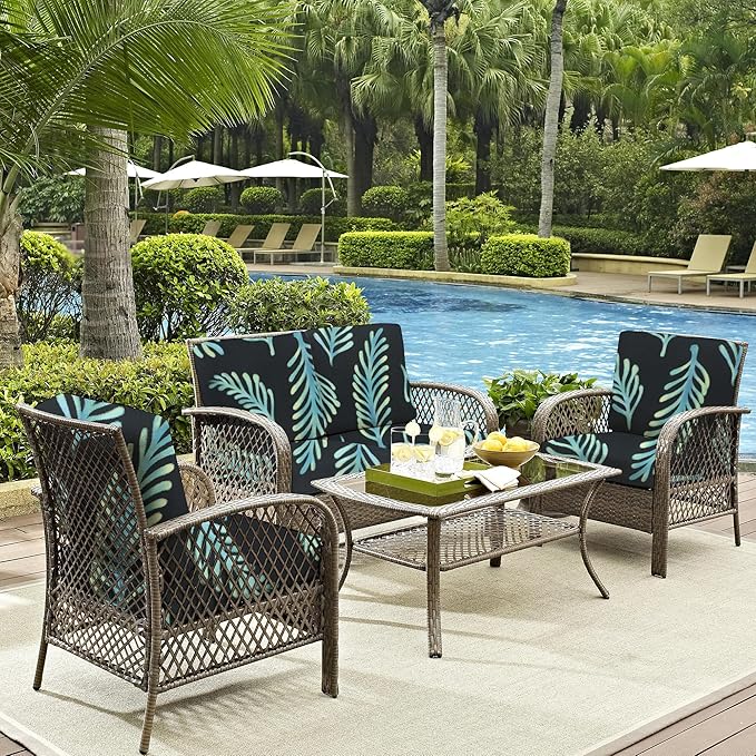 8Pcs Outdoor Cushion Covers, Patio Cushion Covers, Stretch Elastic Slipcovers - Image 6
