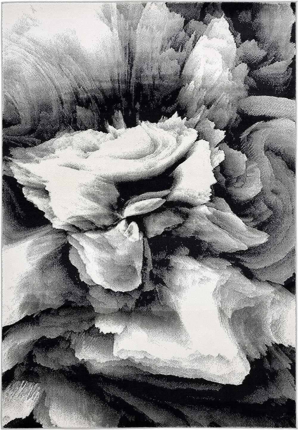 Abani Rugs Modern 5'3"x7'6" Black & White Floral Swirl ...
