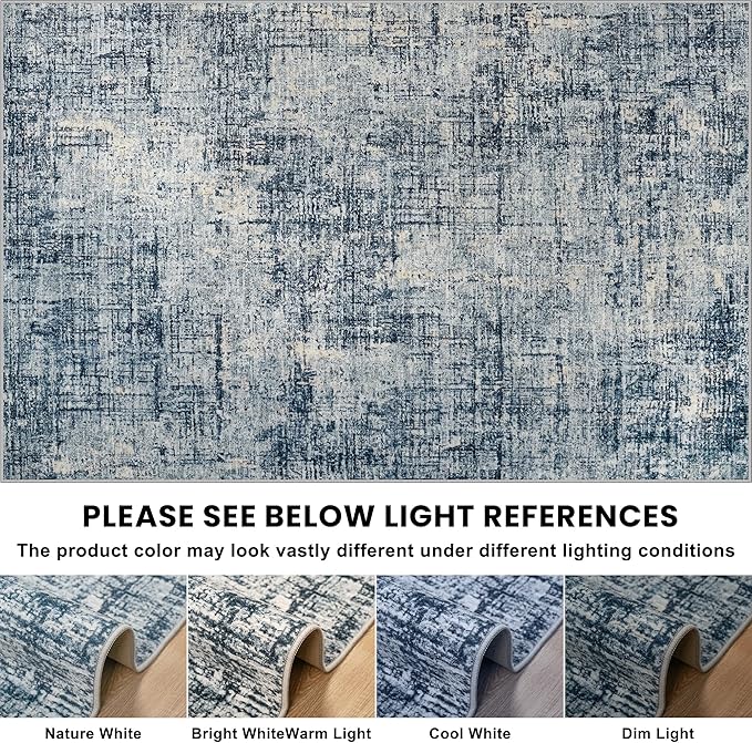 8x10 Area Rugs for Living Room Washable Rug: Anti-Skid Abstract Modern Living - Image 9