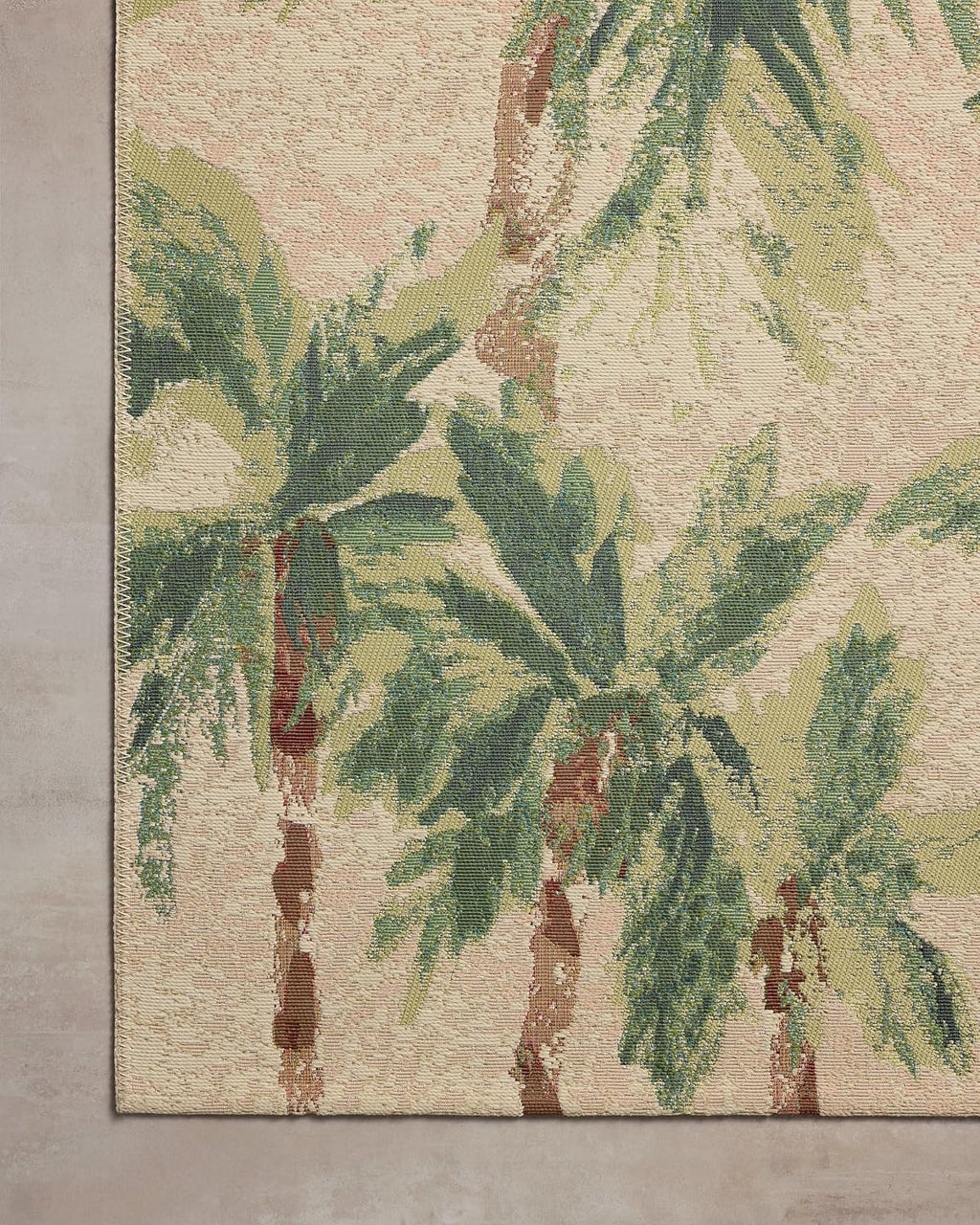 Loloi Botanical Clay/Green 2'-5" x 7'-8" Runner Rug | BOT-04 Indoor/Outdoor Approx. 2x8 Grey Hallway Entryway Kitchen, Vintage Inspired, Romantic, Runner Rug