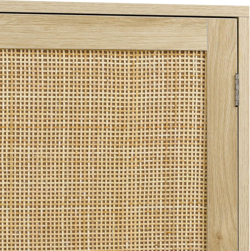 Finnhomy Sideboard Buffet Cabinet, Kitchen Storage Sideboard with Rattan Deco...