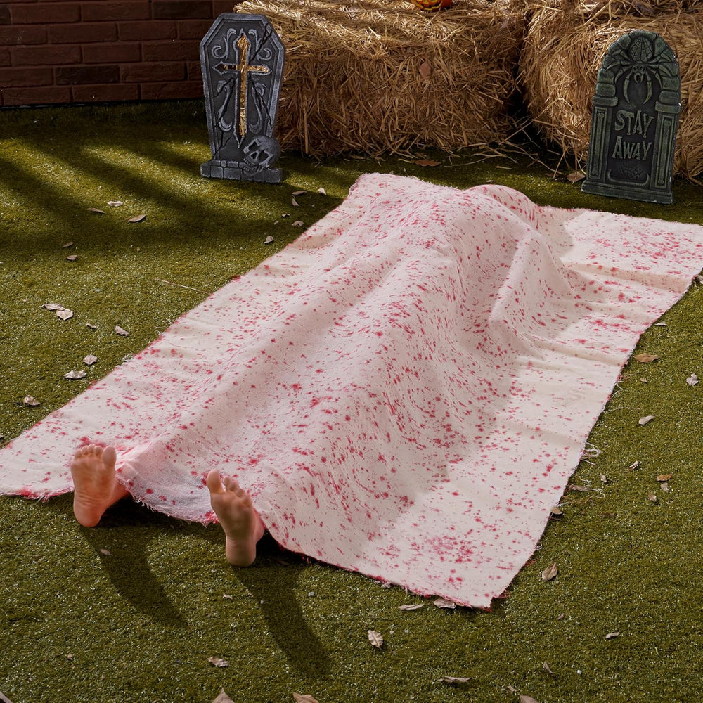 JOYIN 5 Ft Halloween Scary Decorations, Inflatable Body Covered Show feet, Ou...