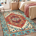 SERISSA 4x6 Boho Bedroom Rug, Washable Non Slip Vintage Orange Area Rugs by SERISSAHomeDecorCollection