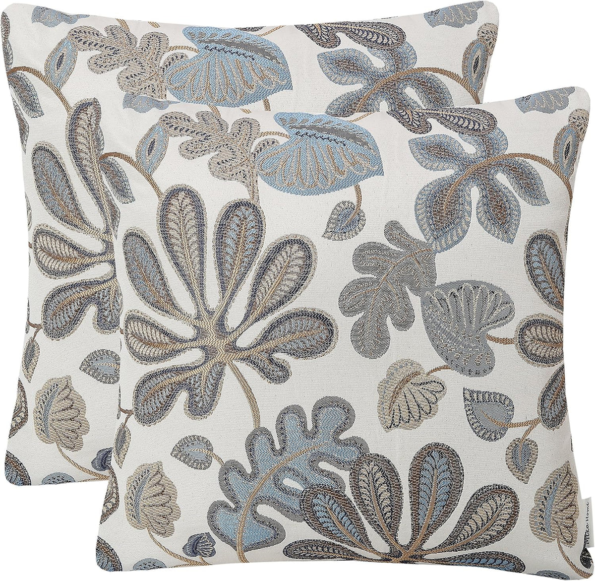 set of 2 jacquard tropical leaf pattern throw, main product view