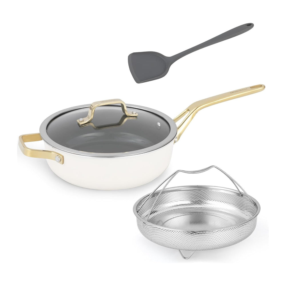 10-Inch Ceramic Non-Stick Cookware Set, 8-in-1 Multifunctional Cookware