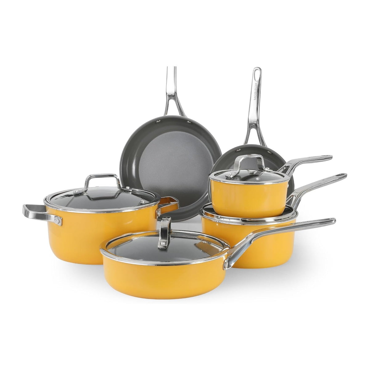 10-Piece Nonstick Ceramic Cookware Set, Non-Toxic Ceramic Coated Aluminum Pots