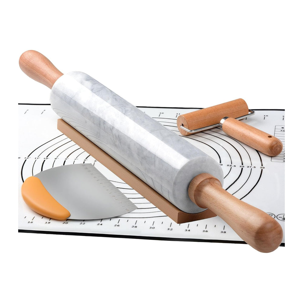 18.5 inches Marble Rolling Pin, Large Non-Stick Dough Roller,