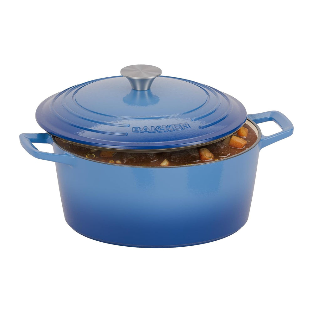 Bakken Enameled Cast Iron Dutch Oven Pot, 6QT Dutch Oven