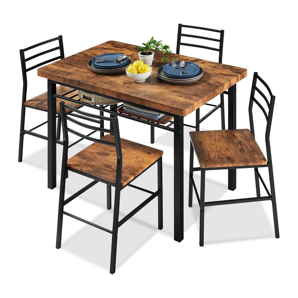 Best Choice Products 5-Piece Modern Dining Set W/Steel Frame, Space Saving Re...