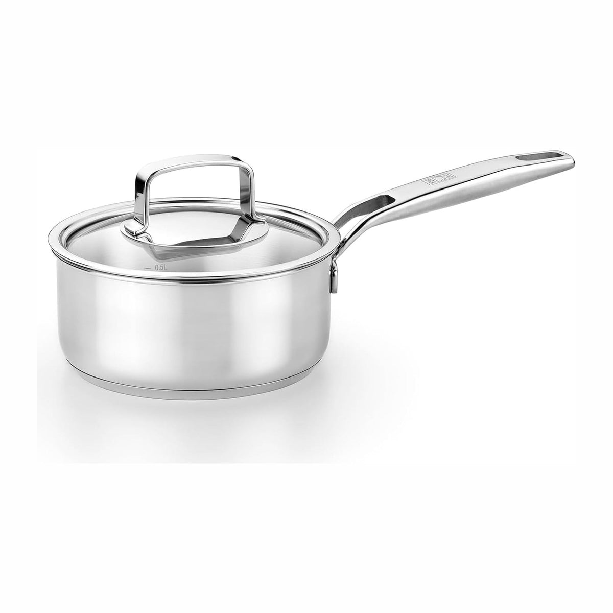 BRA COOKWARE Signature Stainless Steel Sauce Pot w/Glass Lid | 6.3 Inch 1.2
