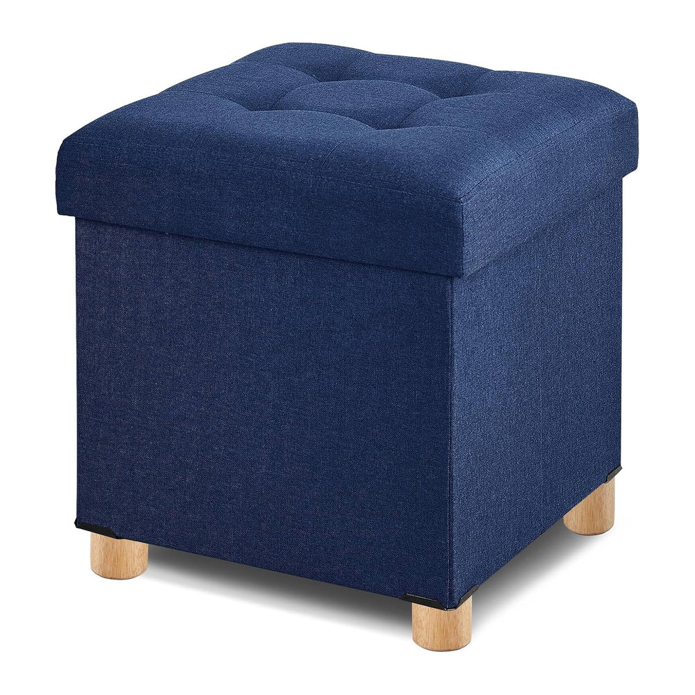 BRIAN & DANY Ottoman with Storage, Square Storage Ottoman for Dorm, Linen...