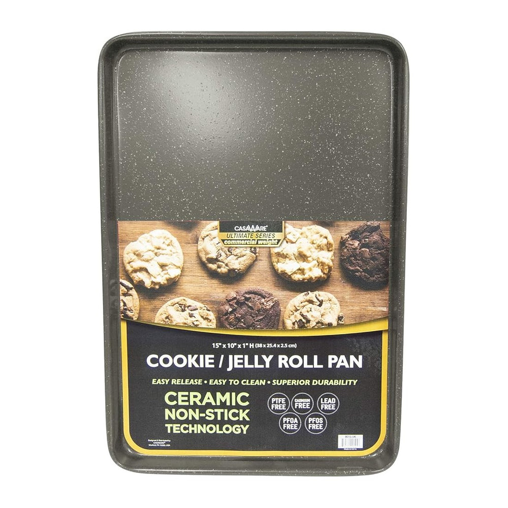 casaWare 3pc Ultimate Commercial Weight Cookie Sheet Set, Two 15 x 10-Inch Pans