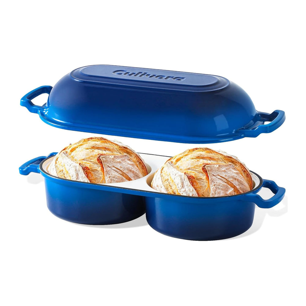 Cast Iron Bread Pan with Lid, Mini Enamel Sourdough Baking Dutch Oven Pot